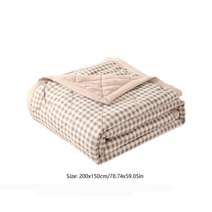 AYktou Reversible Patchwork Quilts Queen Size, 78.74x59.05in Lightweight Plaid Bedspreads Coverlets Quilt Bedding Blanket for All Seasons Khaki.