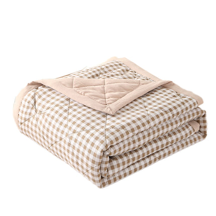 AYktou Reversible Patchwork Quilts Queen Size, 78.74x59.05in Lightweight Plaid Bedspreads Coverlets Quilt Bedding Blanket for All Seasons Khaki.