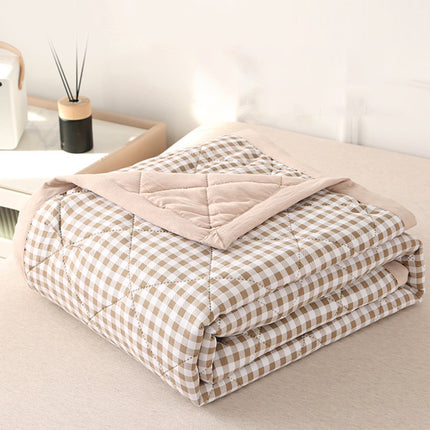 AYktou Reversible Patchwork Quilts Queen Size, 78.74x59.05in Lightweight Plaid Bedspreads Coverlets Quilt Bedding Blanket for All Seasons Khaki.