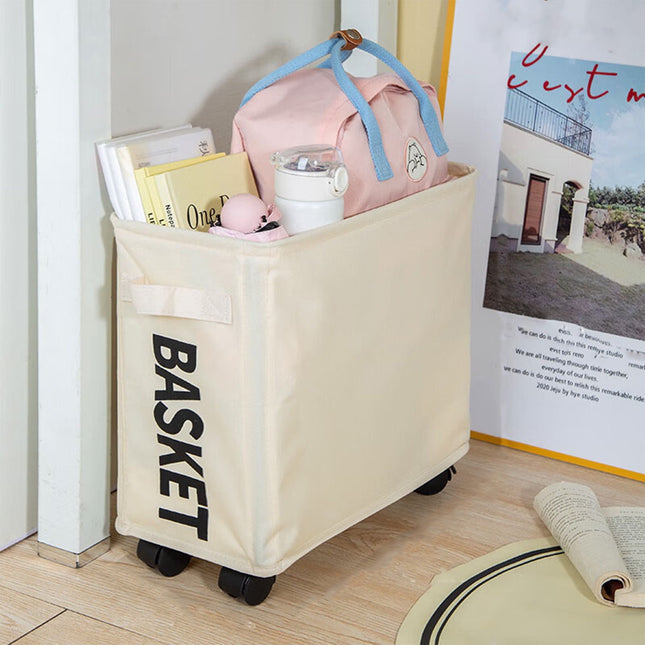 Darzheoy Laundry Baskets with Wheels and Handle, Collapsible Laundry Baskets, Clothes Laundry Basket with Removable Wash Bags for College Dorm, Rolling Laundry Hamper Beige.