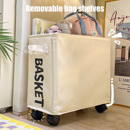 Darzheoy Laundry Baskets with Wheels and Handle, Collapsible Laundry Baskets, Clothes Laundry Basket with Removable Wash Bags for College Dorm, Rolling Laundry Hamper Beige.
