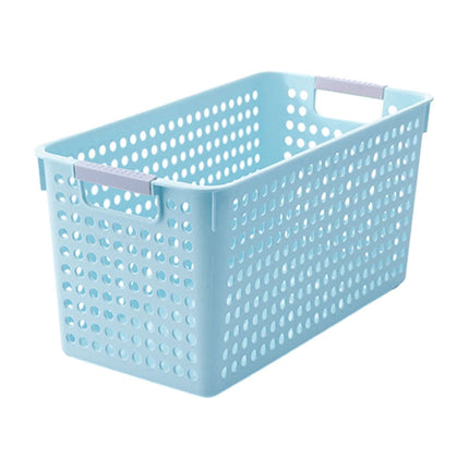 Darzheoy Laundry Basket, 2 pcs Plastic Hamper with Handles, Open Storage Bin to Organize Closets, Cabinets, Pantry, Shelving and Countertop Space, Suitable for Families and Dorms 1PC-Blue.