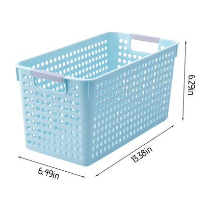 Darzheoy Laundry Basket, 2 pcs Plastic Hamper with Handles, Open Storage Bin to Organize Closets, Cabinets, Pantry, Shelving and Countertop Space, Suitable for Families and Dorms 1PC-Blue.