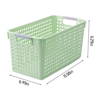 Darzheoy Laundry Basket, 2 pcs Plastic Hamper with Handles, Open Storage Bin to Organize Closets, Cabinets, Pantry, Shelving and Countertop Space, Suitable for Families and Dorms 1PC-Green.