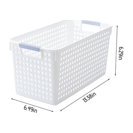 Darzheoy Laundry Basket, 2 pcs Plastic Hamper with Handles, Open Storage Bin to Organize Closets, Cabinets, Pantry, Shelving and Countertop Space, Suitable for Families and Dorms 1PC-White.
