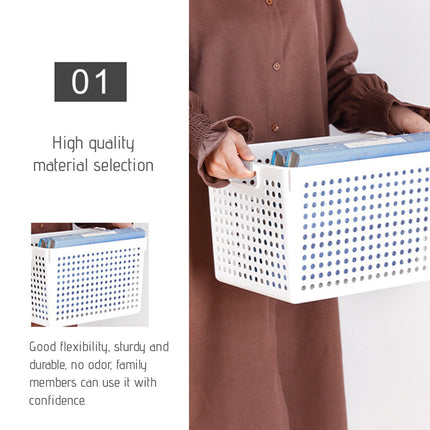 Darzheoy Laundry Basket, 2 pcs Plastic Hamper with Handles, Open Storage Bin to Organize Closets, Cabinets, Pantry, Shelving and Countertop Space, Suitable for Families and Dorms 1PC-White.