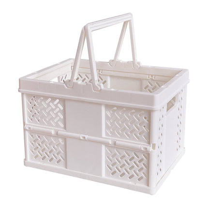 Darzheoy Large Picnic Basket, Collapsible Picnic Basket, Basket With Handle, Beach Picnic Basket, For Home, Kitchen, Camping, Picnic, Beach, Shopping White.