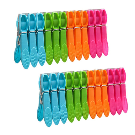 Darzheoy Colorful Plastic Clothespins, Heavy Duty Laundry Clothes Pins Clips with Springs, Air-Drying Clothing Pin Set (24 Pack) 24 Pack Multicolor.