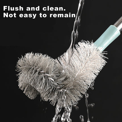 Kdkad Toilet Brush, Curved Design Angled Cleaner Brush Scrubber for Deep Cleaning, Long Plastic Handle and Flexible Bristles Bathroom Toilet Bowl Brush 20×4.5 in Green.