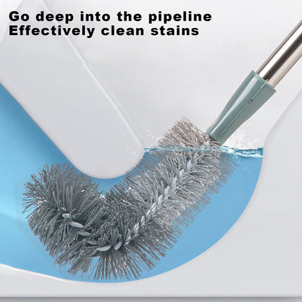 Kdkad Toilet Brush, Curved Design Angled Cleaner Brush Scrubber for Deep Cleaning, Long Plastic Handle and Flexible Bristles Bathroom Toilet Bowl Brush 20×4.5 in Green.