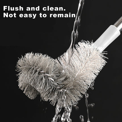 Kdkad Toilet Brush, Curved Design Angled Cleaner Brush Scrubber for Deep Cleaning, Long Plastic Handle and Flexible Bristles Bathroom Toilet Bowl Brush 20×4.5 in White.