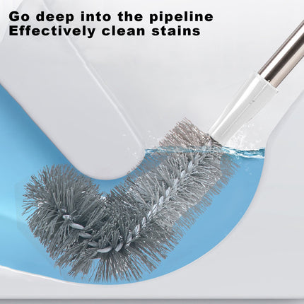 Kdkad Toilet Brush, Curved Design Angled Cleaner Brush Scrubber for Deep Cleaning, Long Plastic Handle and Flexible Bristles Bathroom Toilet Bowl Brush 20×4.5 in White.