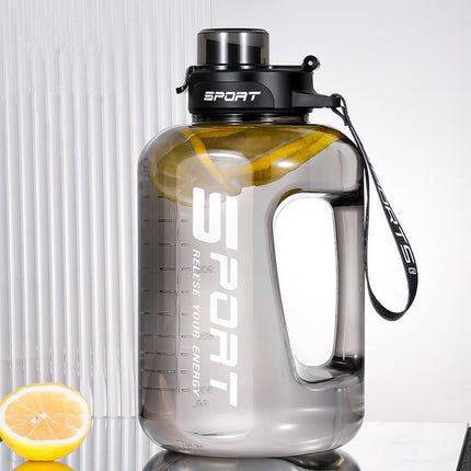 AYktou 58oz Water Bottle for All Day Hydration Big Water Bottle with Straw Measures Daily Gym Water Bottle with Handle Leakproof Sports Water Bottle for Gym Camping Outdoor(Black） Black-58oz.