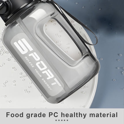 AYktou 58oz Water Bottle for All Day Hydration Big Water Bottle with Straw Measures Daily Gym Water Bottle with Handle Leakproof Sports Water Bottle for Gym Camping Outdoor(Black） Black-58oz.