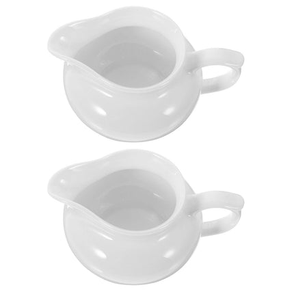 YARNOW Set of 2 Ceramic Gravy Boats with Handle, Portable Sauce Dispensers for Kitchen and Dining Table.