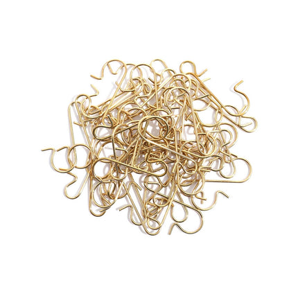 AYktou 50 Pack Christmas Ornament Hooks 0.47*1.18in Stainless Steel S-Shaped Hangers for Christmas Tree Decoration Christmas Stocking Balls Christmas Ornaments,Gold.