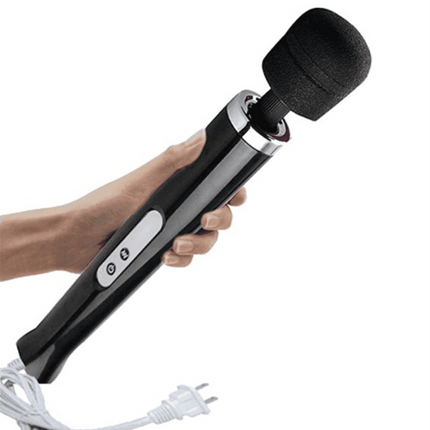 Tutuviw 10 Speeds Wired Powerful Handheld Electric Back Massager with Strong Vibrations, Personal Therapy Massager for Muscle Aches, Sports Recovery, Body Pain (Black).