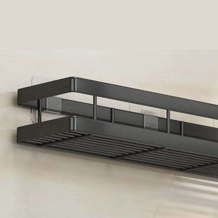 Metal Spice Rack, Wall Mount Floating Shelves, Black Storage organizer, Wall-mounted Household Spice Jars Rack, Wall Multi-function Storage Racks, for Cabinet Door, Pantry, Kitchen/Bathroom Supplies.