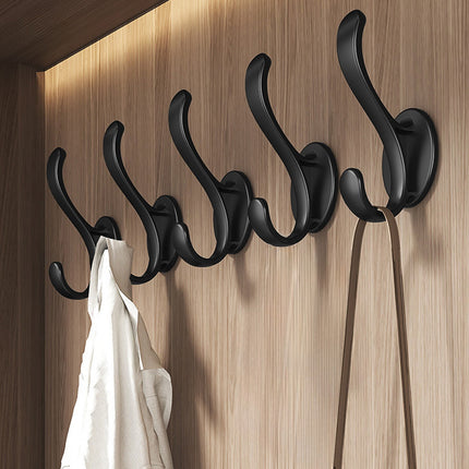 Wall Mounted Coat Hooks, 5 Pack Heavy Duty Hardware Robe Hooks, Decorative for Single Hanging Coats Towel Cubicle Classroom Kitchen Bath Backpack Hat Hook.