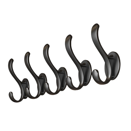 Wall Mounted Coat Hooks, 5 Pack Heavy Duty Hardware Robe Hooks, Decorative for Single Hanging Coats Towel Cubicle Classroom Kitchen Bath Backpack Hat Hook.