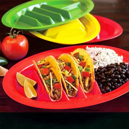 Ludlz Tacos Holder Plate Durable Easy to Clean Mexican Pancakes Corn Hot Dogs Cakes Toasts Food Tray for Home.