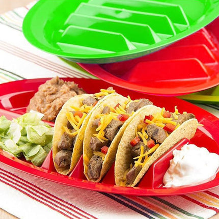 Ludlz Tacos Holder Plate Durable Easy to Clean Mexican Pancakes Corn Hot Dogs Cakes Toasts Food Tray for Home.