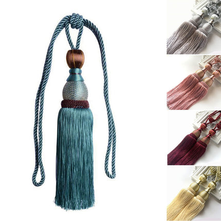 Bosisa 2pcs Large Tie Backs Ball Tassel Curtain Rope Tieback,Gold.