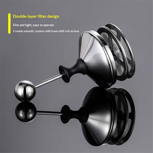 Milk Frother, 304 Stainless Steel Manual Milk Foamer, Handheld Coffee Milk Frothing Pitchers, Manual Operated,  for Cappuccino Coffee Latte Hot Chocolate(400ML)