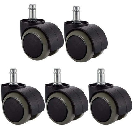 5-Piece 2-Inch Office Chair Replacement Rubber Wheels - Universal Heavy-Duty Casters.