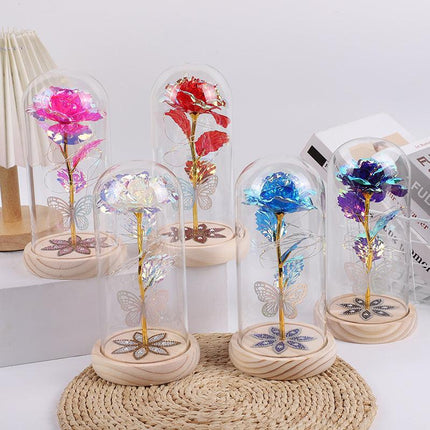 White & Silver Butterfly Flower Lamp - Decorative LED Table Lamp for Home Ambiance.