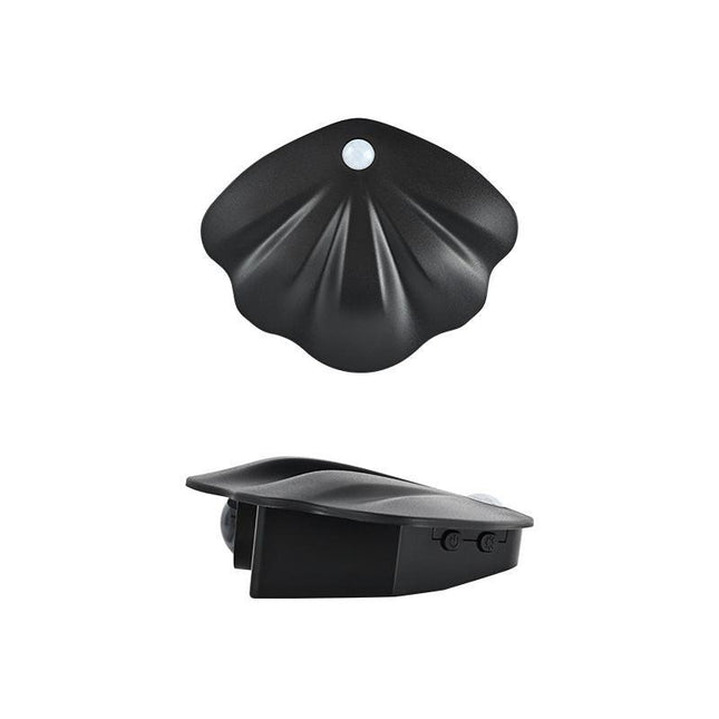 Black Shell Sensor Light - Decorative LED Motion-Activated Lamp for Home & Outdoor.