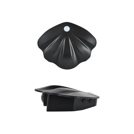 Black Shell Sensor Light - Decorative LED Motion-Activated Lamp for Home & Outdoor.