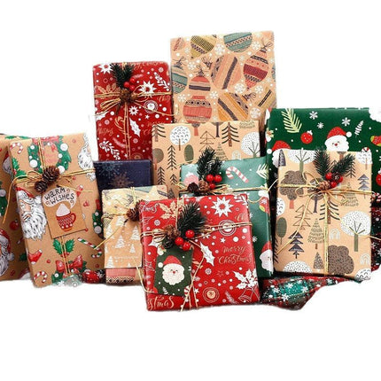 Christmas Gift Wrapping Paper - 6-Pack "Fireplace Sweet Dreams" Series (50x70cm).