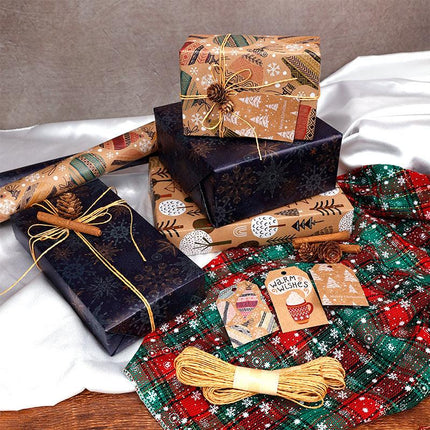 Christmas Gift Wrapping Paper - 6-Pack "Fireplace Sweet Dreams" Series (50x70cm).