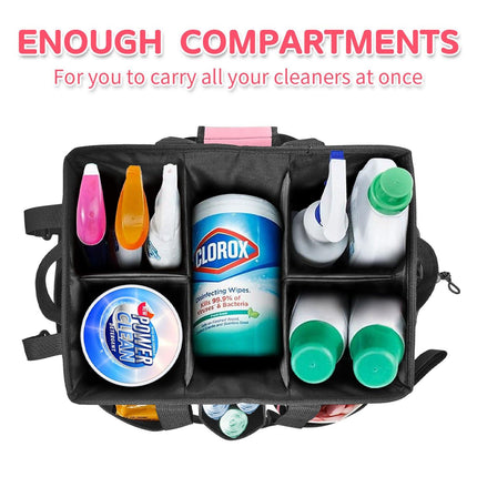 Gray Cleaning Kit - Multi-Purpose Cleaning Supplies Organizer Bag.