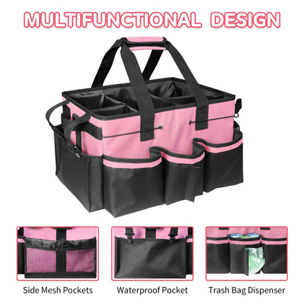 Gray Cleaning Kit - Multi-Purpose Cleaning Supplies Organizer Bag.