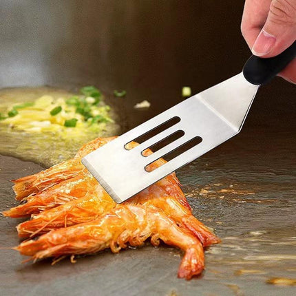 1 pc Teppanyaki steak spatula, Japanese cuisine small spatula, cooking tool (silver).