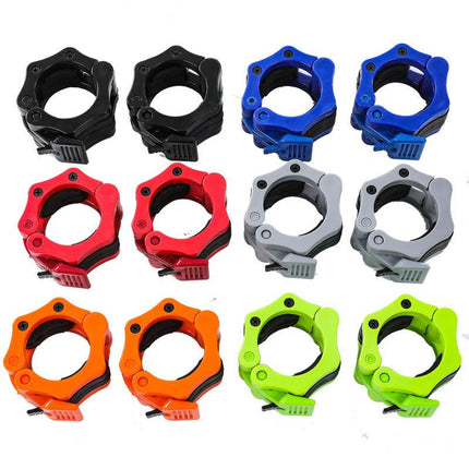 A pair of Olympic bar lock heads, plastic lock for barbell plates, 50MM (black).