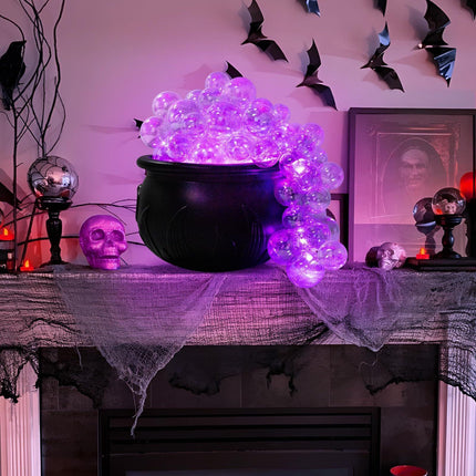 1 pc purple bubble, Witch Jar candy jar, Witch bucket black plastic, retro party table decoration.