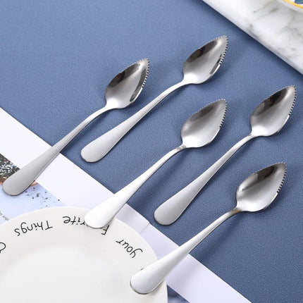 4 pieces stainless steel scraper spoons, children's complementary food spoons, baby fruit puree scraper spoons for dredging.