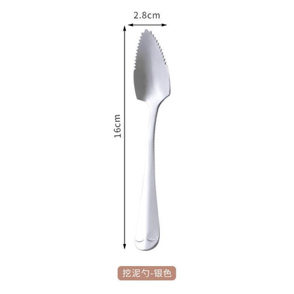 4 pieces stainless steel scraper spoons, children's complementary food spoons, baby fruit puree scraper spoons for dredging.