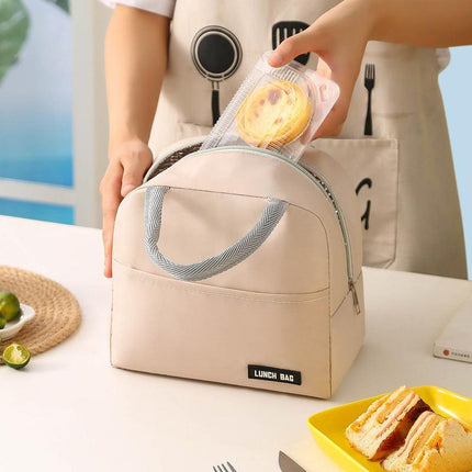 1 PC Lunch bag, thickened aluminum foil student hand-held bento bag, insulated bag, lunch box bag (black).