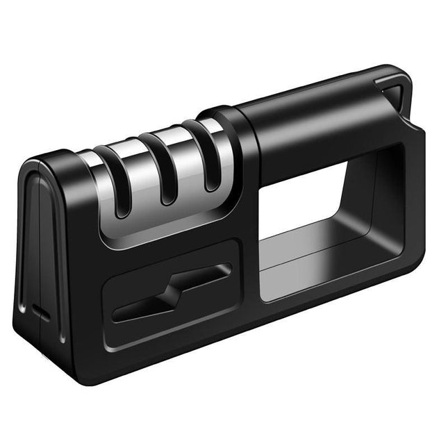 1 pc Kitchen diamond manual knife sharpener, household quick knife sharpener, fruit knife, kitchen knife, bone knife, scissors (black).