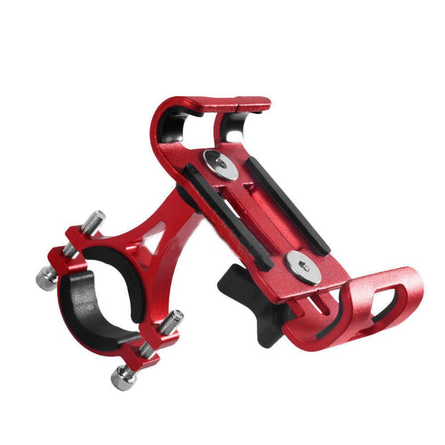1pc bicycle aluminum alloy fixed frame, mobile phone stand, rotating mobile phone stand for cycling (red).