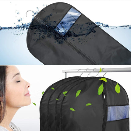 2 pieces of grey breathable three-dimensional clothing dust cover hanging bag, dust-proof and moisture-proof bag hanging suit overcoat, 60*165cm.