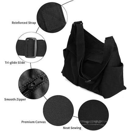 Black Single Shoulder Bag - Stylish Crossbody Bag for Daily Use.