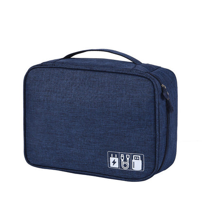 Navy Blue Data Storage Bag - Organizer for Cables, Chargers & Tech Accessories.
