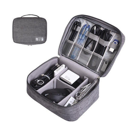 Navy Blue Data Storage Bag - Organizer for Cables, Chargers & Tech Accessories.
