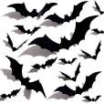 Halloween Bat Wall Stickers - Removable Spooky Decor Decals.