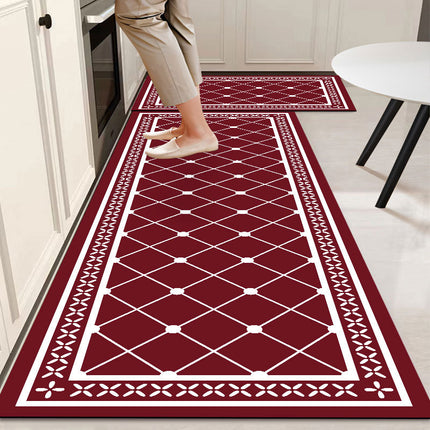 Kitchen Rug 2-Piece Set - Non-Slip, Water-Absorbent & Oil-Resistant Floor Mats.